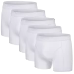 5 Hvide Bambus Underbukser