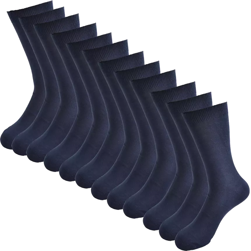12 Navy Bambus Strømper