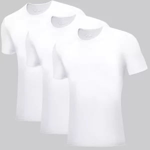 3 Hvide Bambus Rundhals T-Shirts